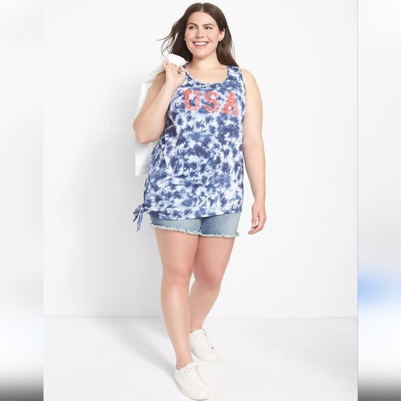 New Lane Bryant "USA" Tie-Dye Tank - Picture 4 of 10